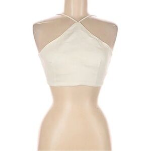Zara Sleeveless Top Elegant White Halter
